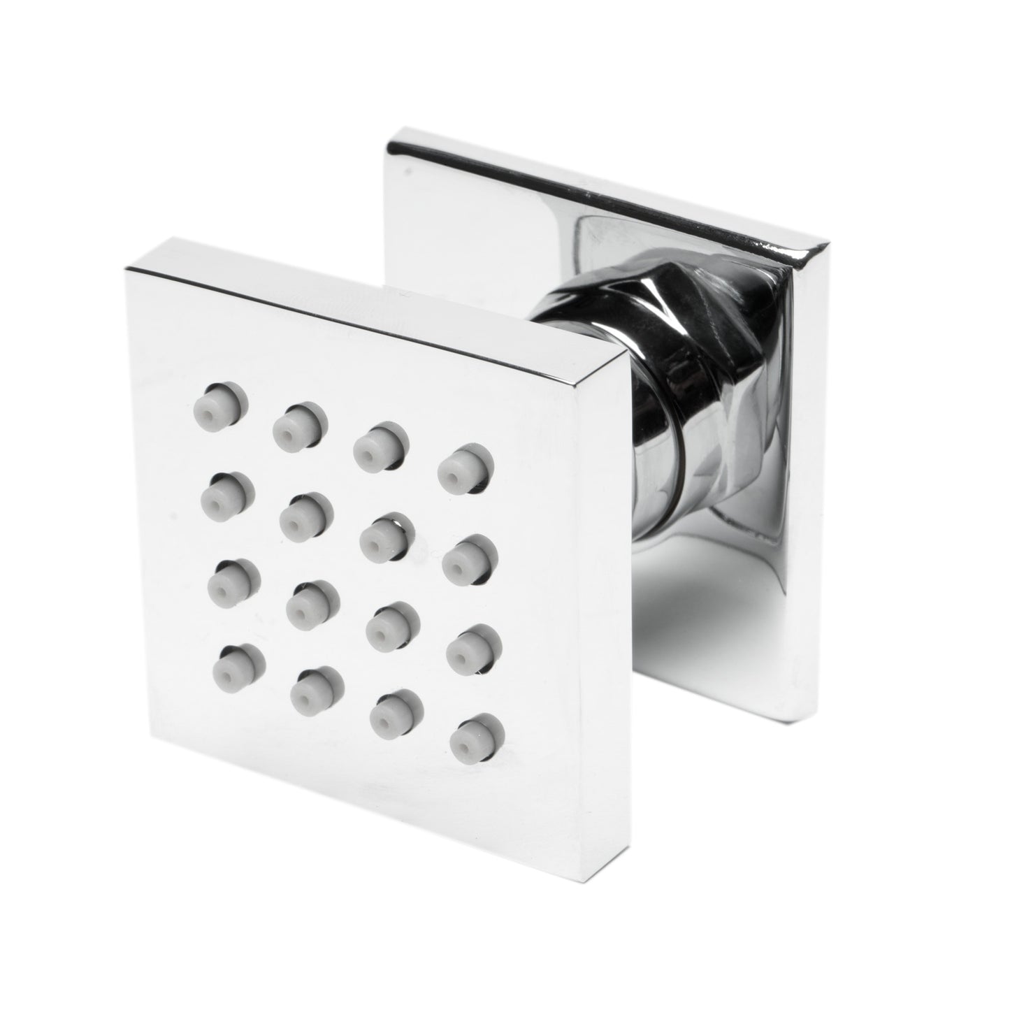 Polished Chrome 2" Square Adjustable Shower Body Spray