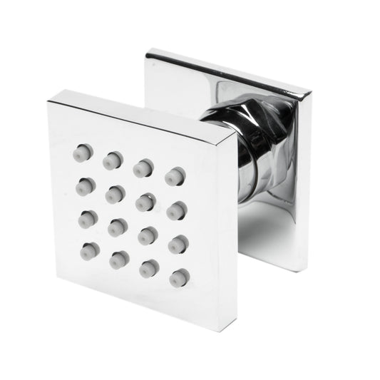 Polished Chrome 2" Square Adjustable Shower Body Spray