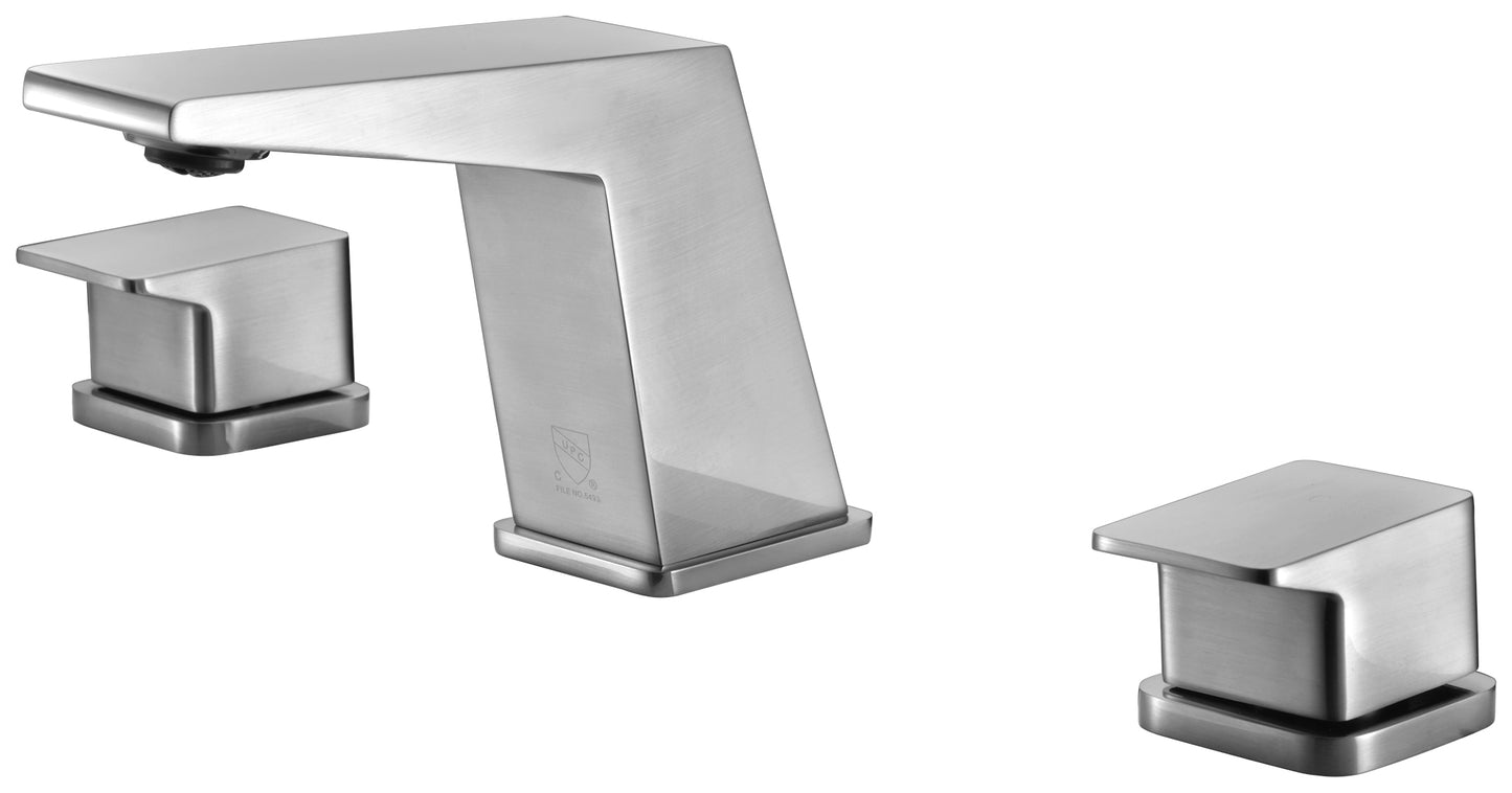 Brushed Nickel Modern Widespread Bathroom Faucet