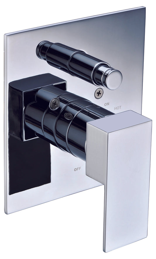 Polished Chrome Modern Square Pressure Balanced Shower Mixer with Diverter