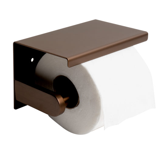 ALFI brand  Brushed Copper PVD Stainless Steel Toilet Paper Holder with Shelf