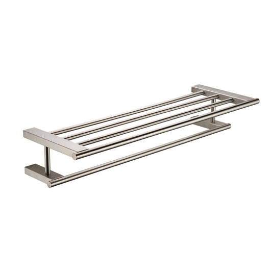 Brushed Nickel 26 inch Towel Bar & Shelf Bathroom Accessory