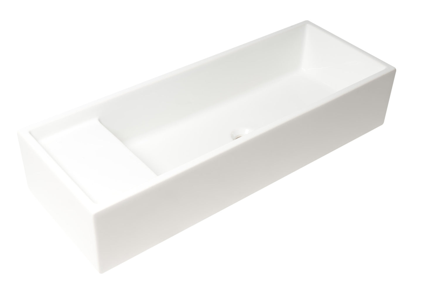 39" White Above Mount Fireclay Bathroom Trough Sink