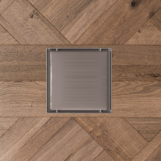 5" x 5" Modern Square Brushed Stainless Steel Shower Drain with Solid Cover